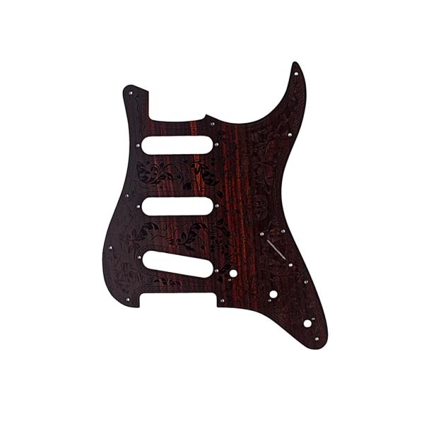 Rosewood Guitar Pickguard SSS Scratch Plate Bauhinia Pattern 11Hole For Stratocasters Electric Guitars