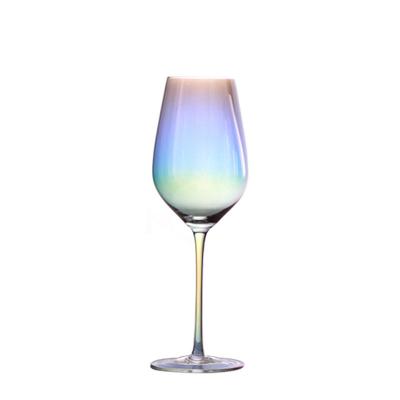 Vidro de vinho galvanizado do arco-íris, grupo transparente do filtro do vidro de vinho de Borgonha