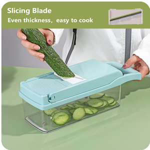 Custom Logo Stainless Steel 8 Blades Potato Onion Food Chopper Mandoline Vegetable Slicer