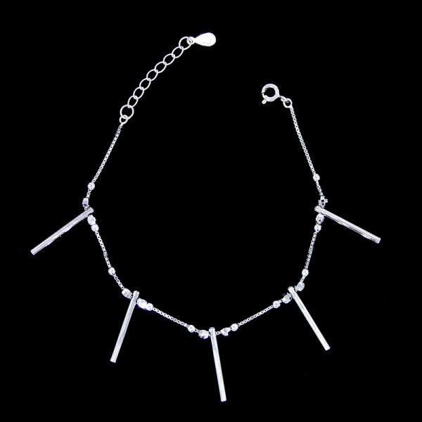 Персонализированная цепь двойника браслета маргаритки серебра 925 с листьями и серебряным шариком