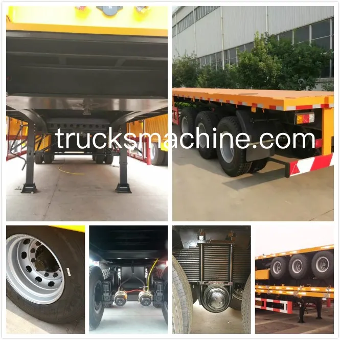 Commercial Tri Axle 40FT Flatbed Semi Trailer For Container And Cargo Transportation
