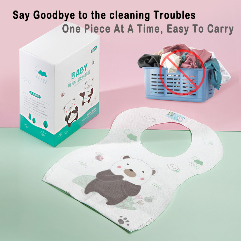 Одноразовые пищевые бибки для малышей с индивидуальным цветом для удобной и чистой еды