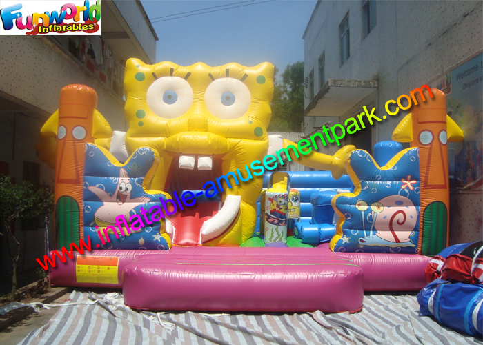 Замки прыжока Spongebob сада, замки брезента PVC оживлённые
