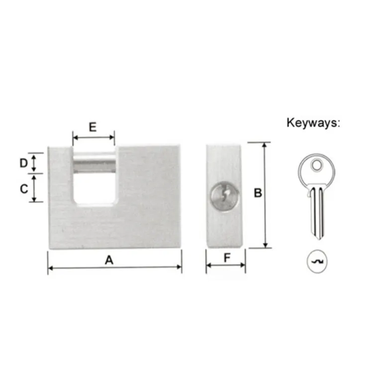 Rarlux 50-90mm High Security SOLID PADLOCK Shackle in Chrome Plated Best Padlock Brass Rectangular Padlock