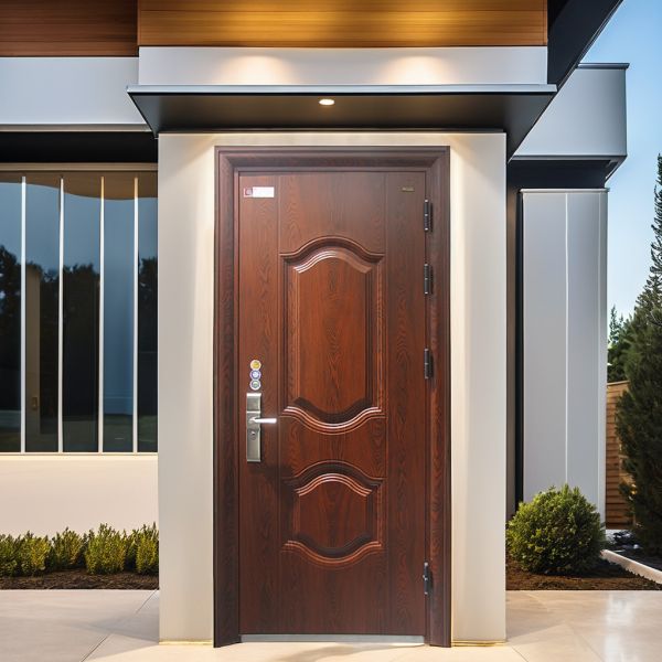 70mm Thick Steel Security Door Transfer Printing Modern Design Stainless Steel Style