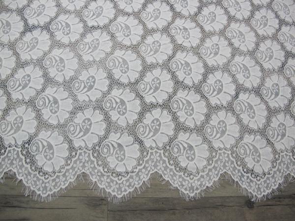 Bridal 30% Nylon 70% Cotton Eyelash Lace Trim for Wedding Dresses