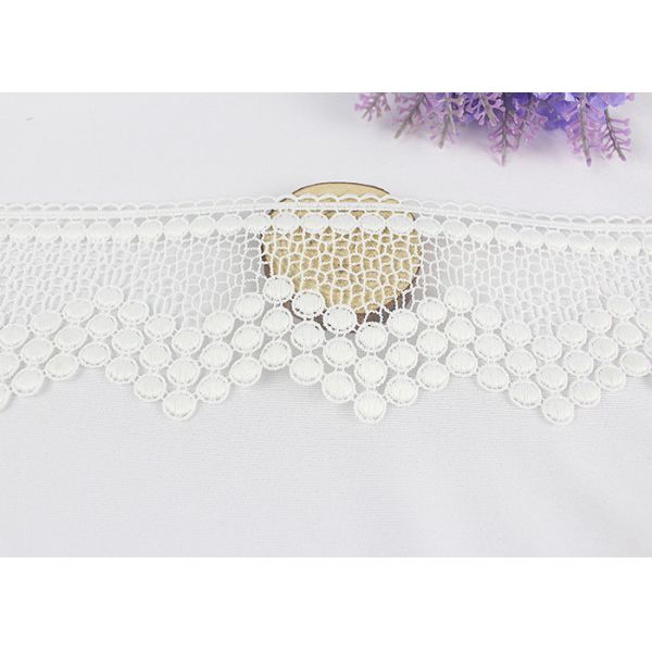 Расстворимая в воде флористическая белая отделка шнурка гипюра, лента шнурка ширины 7.5км плоская винтажная