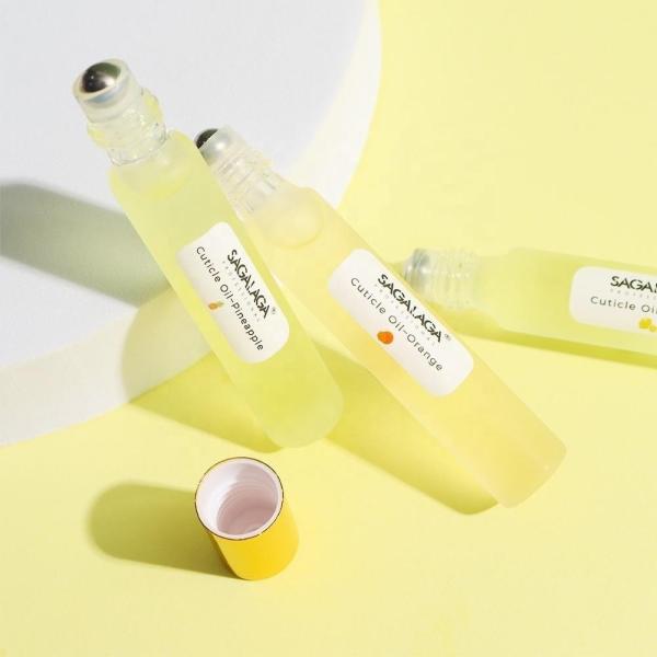 Container personnalisé Ananas personnalisé Revitalisant pour ongles à marque privée stylo à rouleaux huile de cuticule organique naturelle