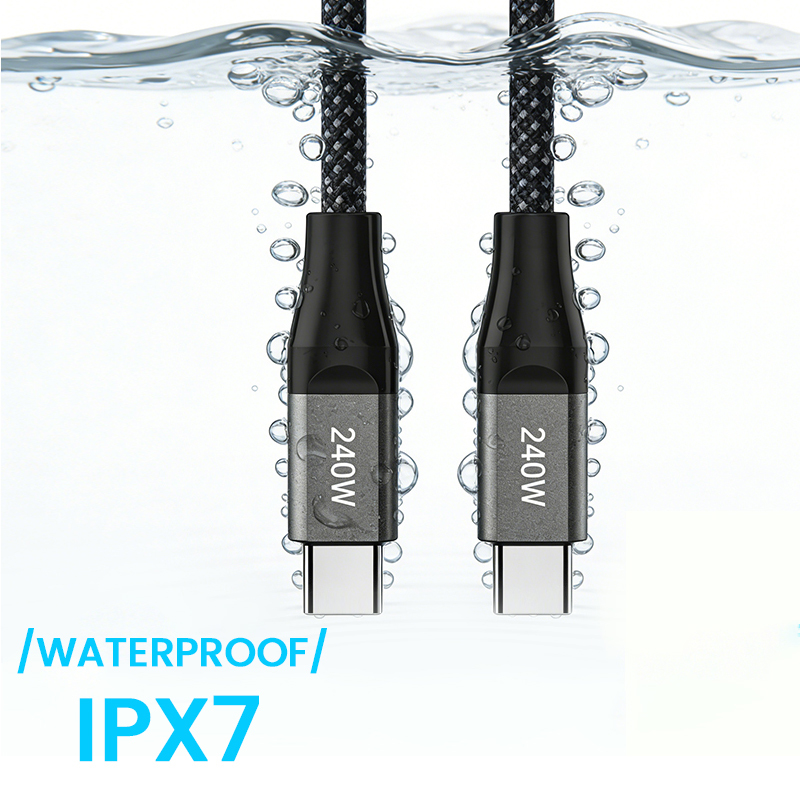 Customized wholesale 240W fast charging waterproof fireproof flash charging car and home data cable, fully compatible for Apple and Huawei.