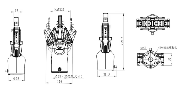 2F-140 Adaptive Robot Gripper 140mm Cobot End Effector for Pick and Place Automation