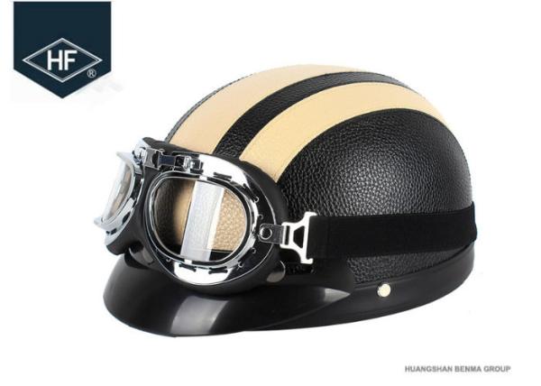 57 - 62cm Universal Motorcycle Riding Helmets With Goggles For Halley 660g Weight