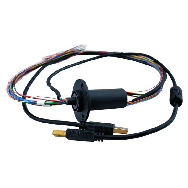 22mm OD USB 2.0 27-Way Electricity Slip Ring with Flange Mount and 2 Million RPM Service Life