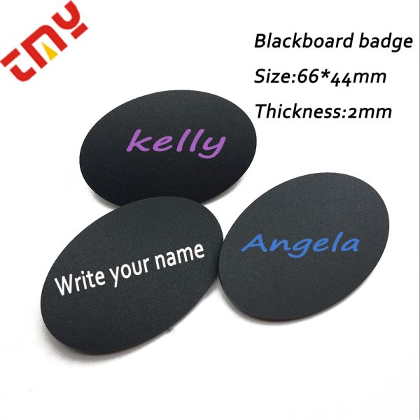 Wholesale High Quality Plastic PVC Writable Name Badge Blank Custom Design Chalkboard Name Badge