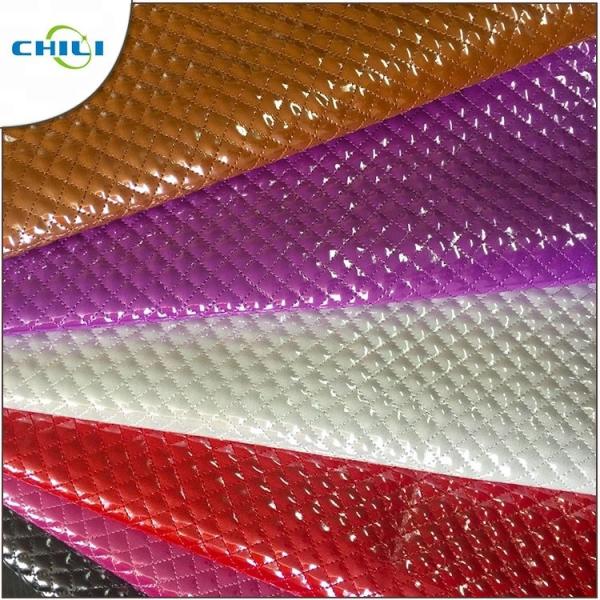 Shoes Garment Quilted Leather Fabric , Cotton Quilting Fabric Smooth Surface