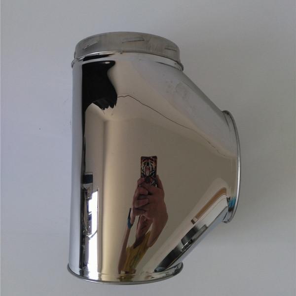 Insulated 6 Double Wall Chimney Pipe Stainless Steel Tee W / Cap Twist Compatible