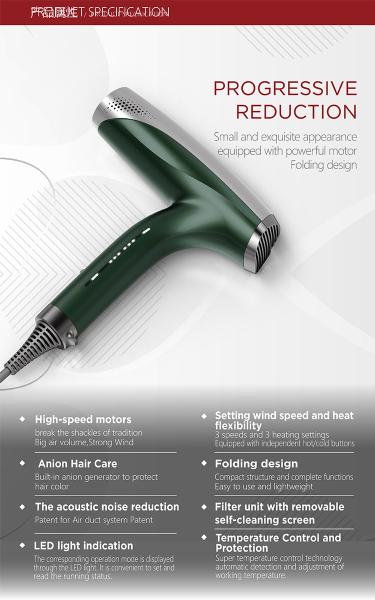 Styling Travel Hair Dryer 110000r/min , Professional Salon Hair Dryer Portable