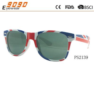 Sunglasses in fashionable design of the Union Flag , made of plastic ,suitable for women and men