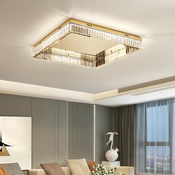 JYLIGHTING K9 Crystal Modern Luxurious High Ceiling Bedroom French Ceiling Light Minimalist Linear Led Ceiling Light