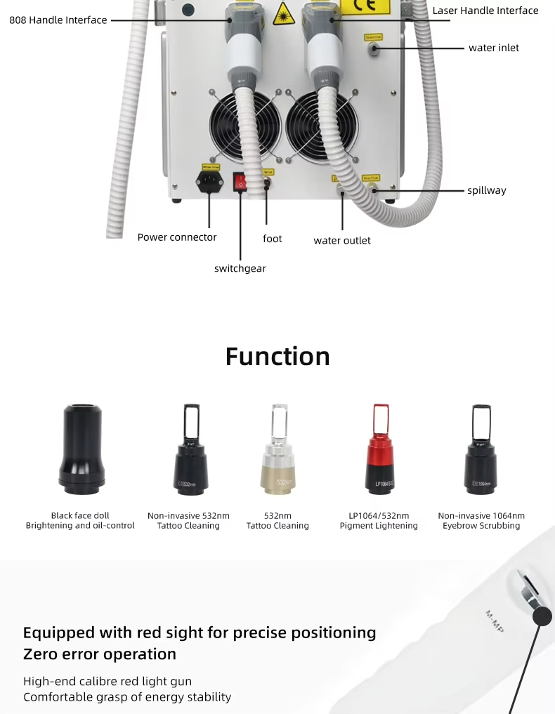 Pico Laser Nd Yag Carbon Peeling Tattoo Removal 808nm Diode Laser Hair Removal Machine