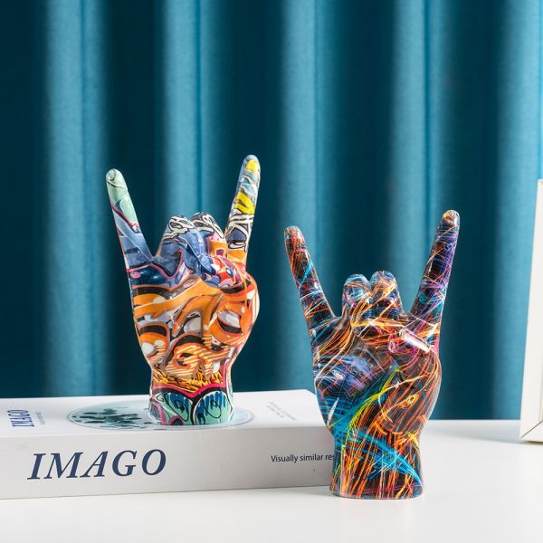 AcreECO Modern Abstract Graffiti Rock Resin Handmade Customizable Color Multi-Functional Indoor Decor Sculpture for Home Bedroom