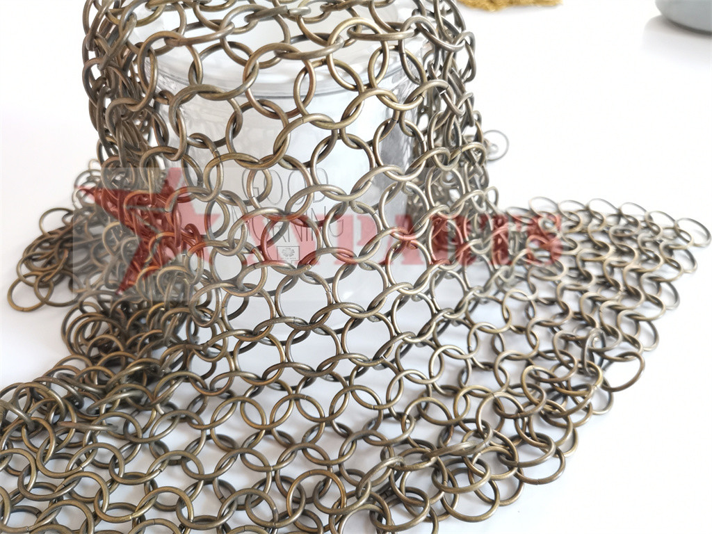 Тип уборщик сварки Chainmail нержавеющей стали колец круга для стекла