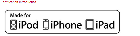Apple MFi Сертификация Apple'S Made For iPhone / IPod / IPad Лицензия на использование логотипа предоставлена