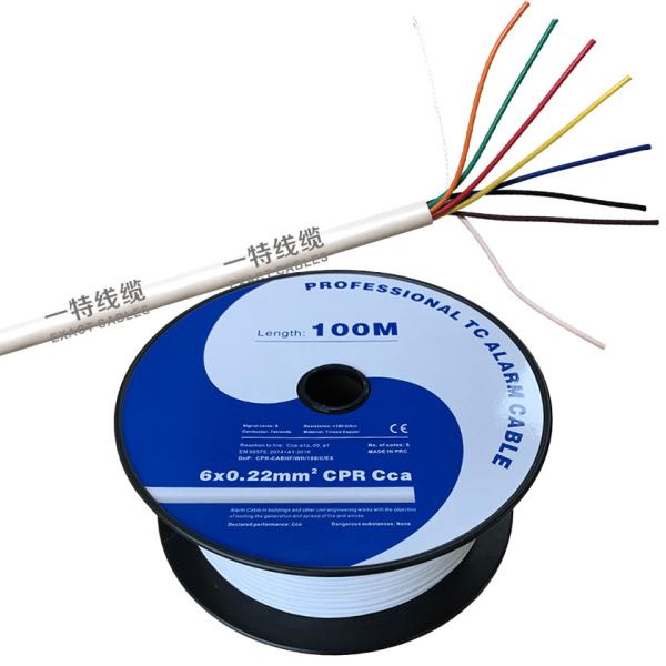 Cabos de segurança de alarme compostos de PVC isolados por fios de cobre nu 2X0.50 6X0.22