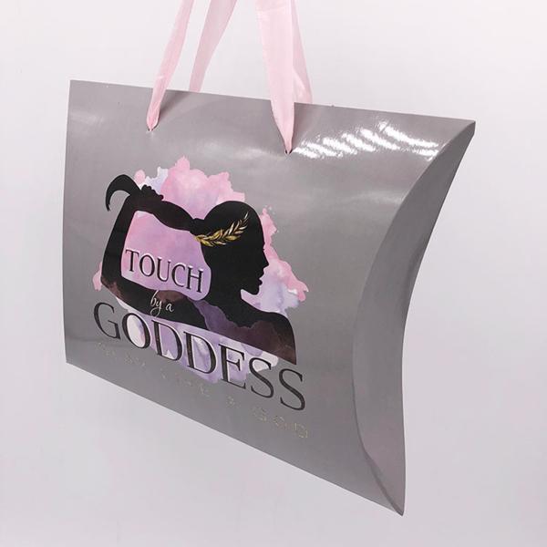 Glossy Lamination Custom Pillow Boxes For Full Lace Human Hair Wig Packaging