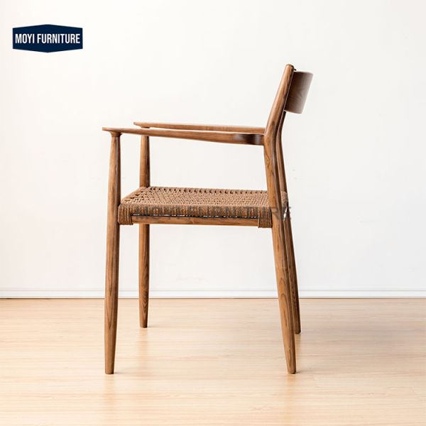 MOYI Ash rattan chair dining mid century antique rattan dining chair