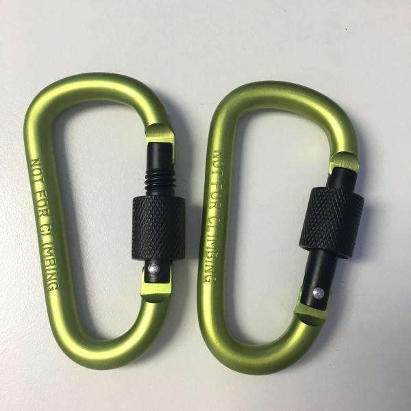 Locking Carabiner hookAluminum Snap Hook Screw Carabiner Aluminum Carabiner  D Clip D Shape Buckle Spring Snap Key Chain
