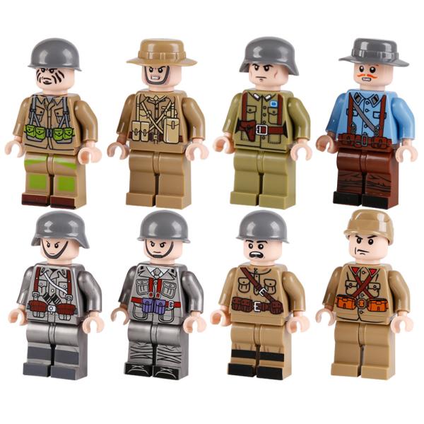 WW2 military British USA German soldier mini figure building block compatible with legoinglys