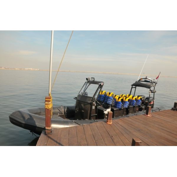 Open Work 9m Fiberglass Hard Bottom Inflatable Boats With Double SUZUKI RIB900