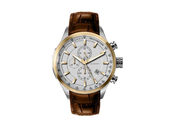 316L Sapphire Chronograph Wrist Watch ,  Genuine Cow Leather Chronograph Watch