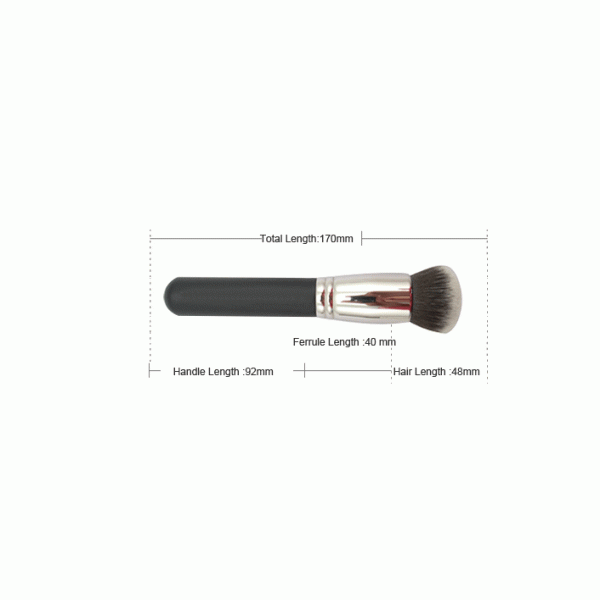 Synthetic Bronzer Makeup Brush Sliver Ferrule Grey And Black Hair
