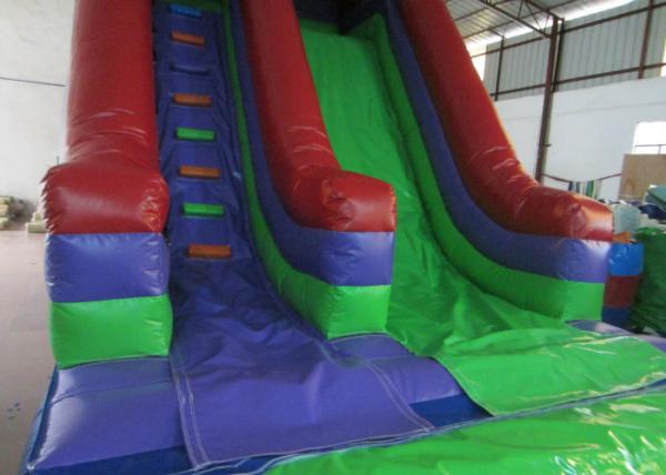 Dark Green Large Commercial Inflatable Water Slides / Bounce House With Slide