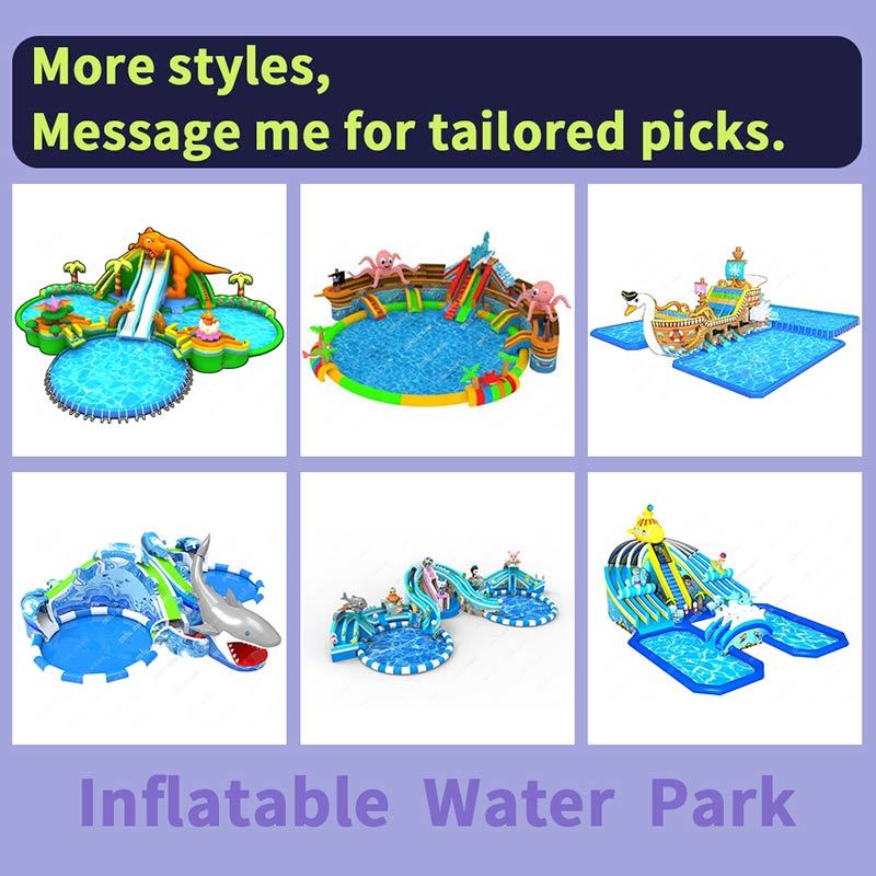 Inflatable Dinosaur Water Park, Dino Theme Inflatable Water Slide with Double Pools, Commercial Kids Aqua Play Equipment