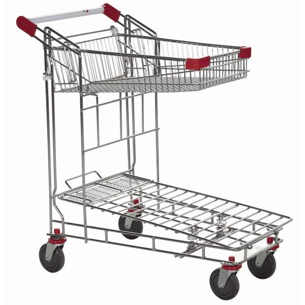 Supermarket Shopping Trolley Cargo Cart Zinc Plated Urface Treatment SGL-Y-034