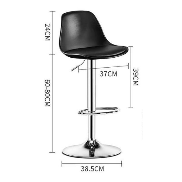 Adjustable Swivel Stools for Hotels Minimalist Design Armless Bar Stools PU Leather Hydraulic Kitchen Counter Height