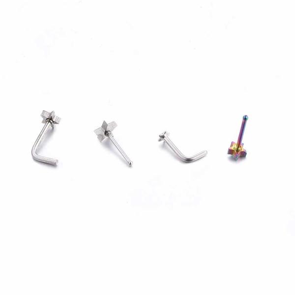 Wholesale Fashion Body Jewelry L Shape Stainless Steel Piercing Jewelry Ring Nose Studs