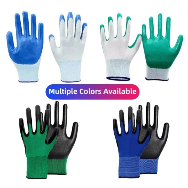 Gants de sécurité en nylon/polyester revêtus de nitrile En388 4131 Gants de travail manuel de sécurité standard