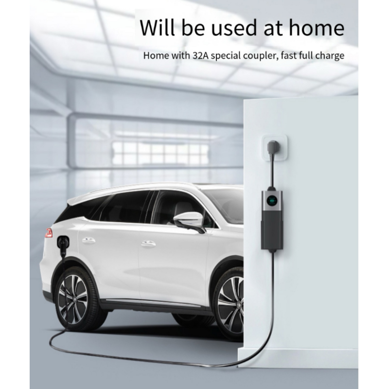 CE FCC ROHS Certified RDC 16A 3.5KW 7KW TYPE1 Portable EV Charger for Home IP65 Grade