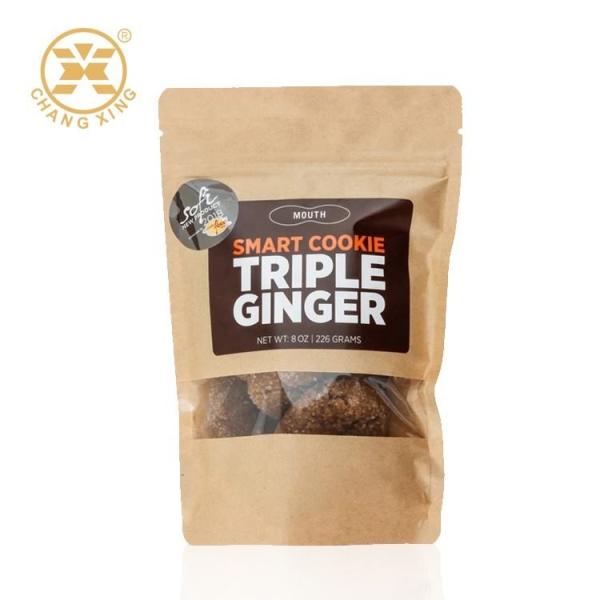 Customizable Dry Fruit Packaging Bags Food Grade Kraft Paper With Zipper