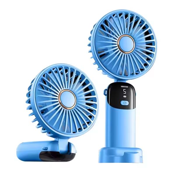 Mini Desk Foldable Fan 1200mAh 5 Speeds Ultra Quite Portable Handheld Fan for Women Girl