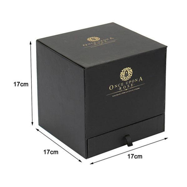 Boîte d'emballage de fleurs de luxe Boîte cadeau de fleurs noires et de chocolat