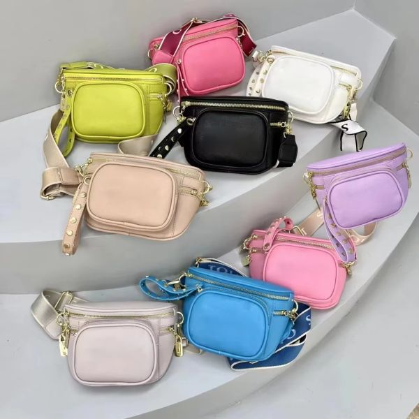 Single Handle Vintage Leather Crossbody Waist Bag for Women's Camera Shoulder Handbags