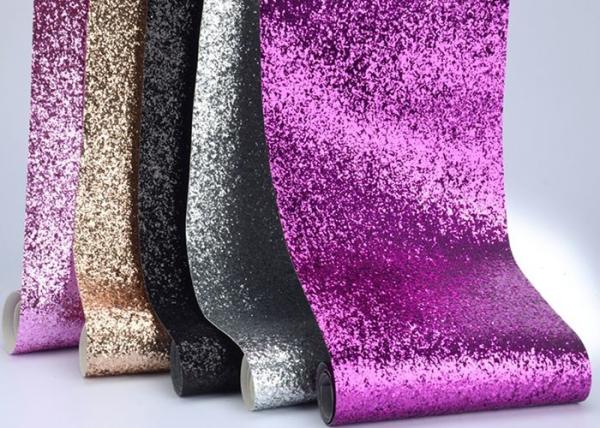 Salon Decoration Wallpaper Glitter Fabric Roll Pu Aritificial Leather