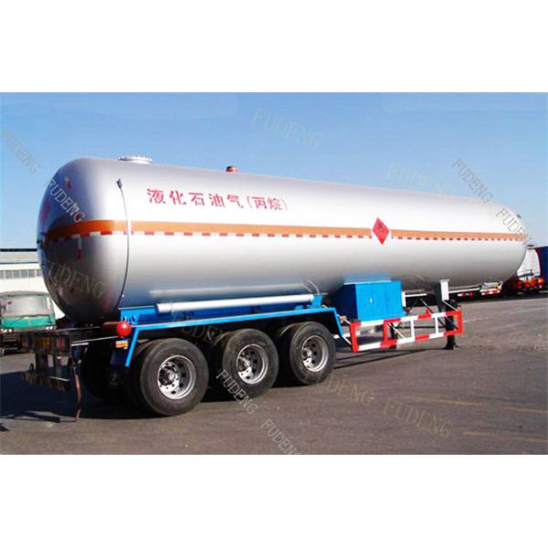 10 Wheelers LPG LNG Fuel Transfer Trailer 3*13 Ton FUWA Axles Carbon Steel Tank