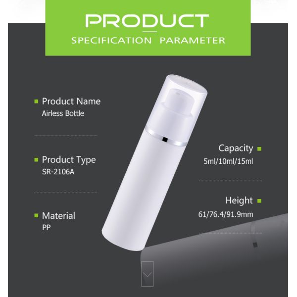 Plastic Airless Pump Bottle , cosmetic cream containers with pump