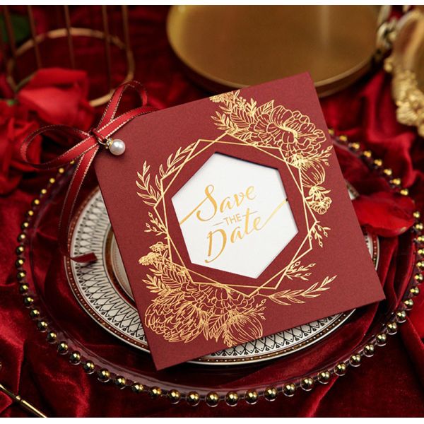 Luxury Red Wedding Gift Card Envelopes 5x7 4x6 with Folding Invitations