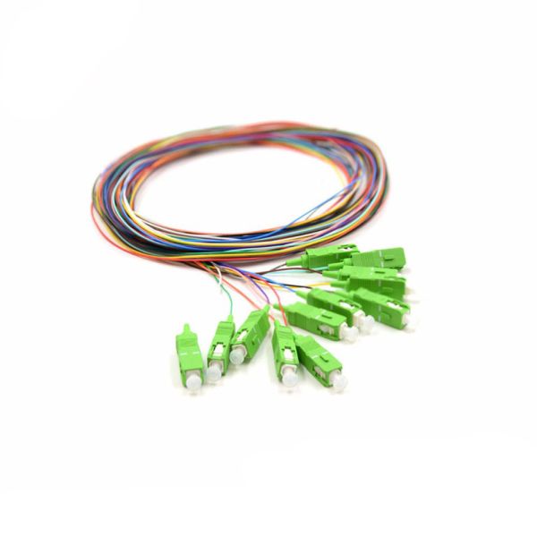 SC/APC Fiber Optic Pigtail with 0.9mm Diameter and 12 Colors Optic Fiber Jumper Cable